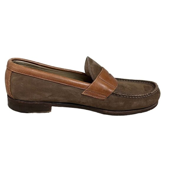 Frye Loafers Mens Size 9M    Two Tone Brown Leather Suede Slip on Driving Shoes main image 7